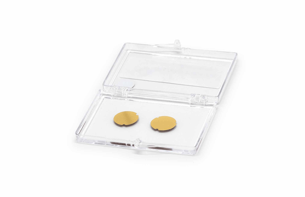 Gold Coated Glass Coverslips, Ø15 mm Round | 500 Å Au | 2/pkg