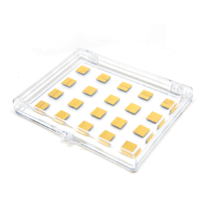 Gold Coated Silicon Chips, 10 mm x 10mm | 1000 Å Au | 20/pkg
