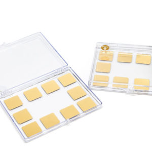 Gold Coated Glass Coverslips, 22 mm x 22 mm Square | 100 Å Au | 20/pkg
