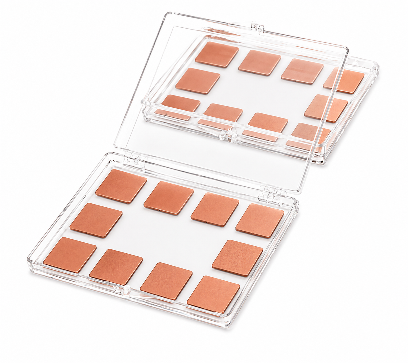 Copper Coated Glass Coverslips, 22 mm x 22 mm Square | 1000 Å Cu | 20/pkg